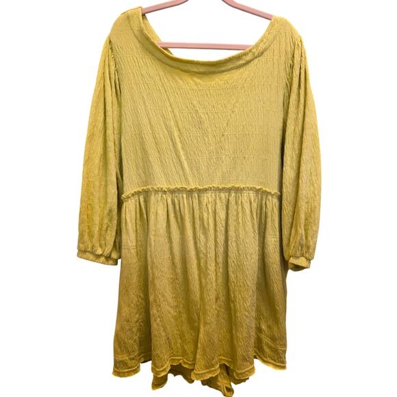 Free People Beach Beyond Obsessed Yellow Romper Size Large EUC - Picture 2 of 6
